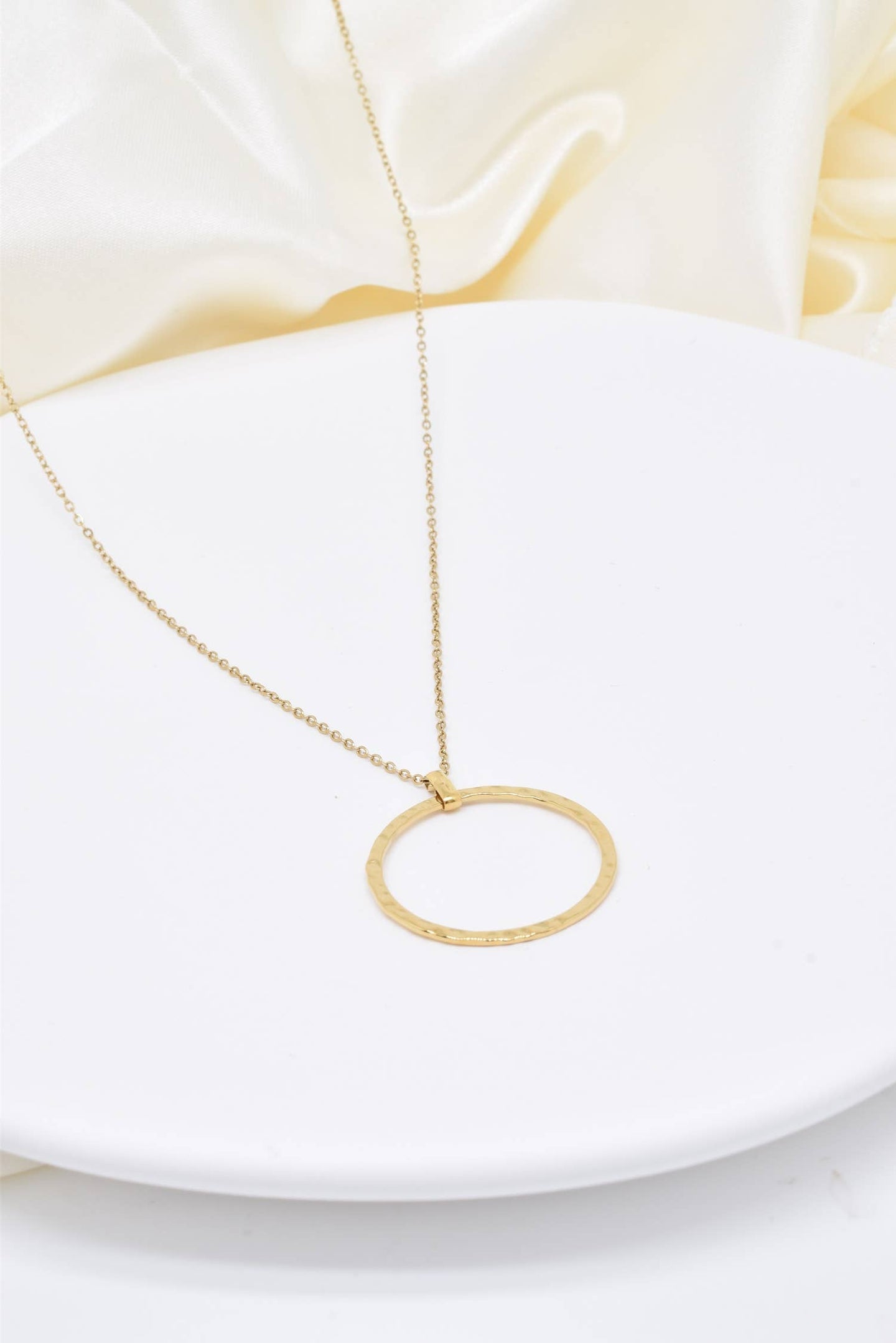 Golden Circle Stainless Steel Mid-Length Necklace