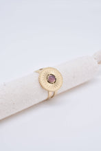Load image into Gallery viewer, Gold Steel Amethyst Ring
