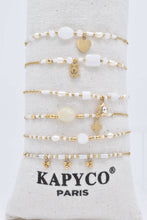 Load image into Gallery viewer, Set of 6 Gold-tone Bracelets with Natural Stones and Pearls