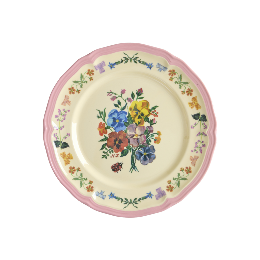 Vintage Lunch Plate with Nathalie Lété - Pink  Print