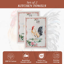 Load image into Gallery viewer, Kitchen Towels 100% Cotton - Set of 2 - Campagne - Coq