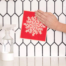 Load image into Gallery viewer, Candy Cane Reusable Swedish Sponge-Cloths, Set of 2