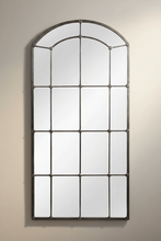 Load image into Gallery viewer, Arched Industrial Grid Wall Mirror