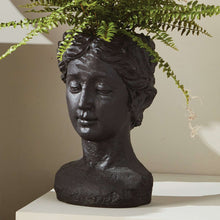 Load image into Gallery viewer, Athena Bust Planter Vessel in Antique Black