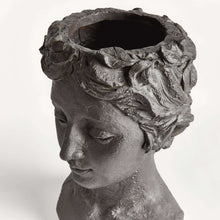 Load image into Gallery viewer, Athena Bust Planter Vessel in Antique Black