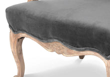 Load image into Gallery viewer, French Country Velvet Armchair with Carved Wood Frame