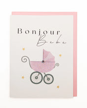 Load image into Gallery viewer, Bonjour Girl Baby Shower Greeting Card