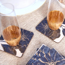 Load image into Gallery viewer, Indigo Garden Square Coasters, Set of 4