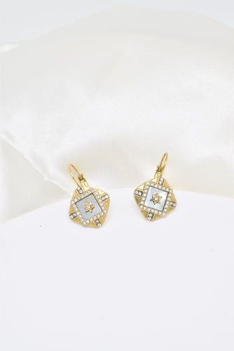 Golden Abalone Stainless Steel Star Earrings