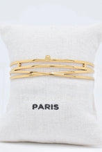 Load image into Gallery viewer, Gold Tone Steel Layered Bangle Cuff