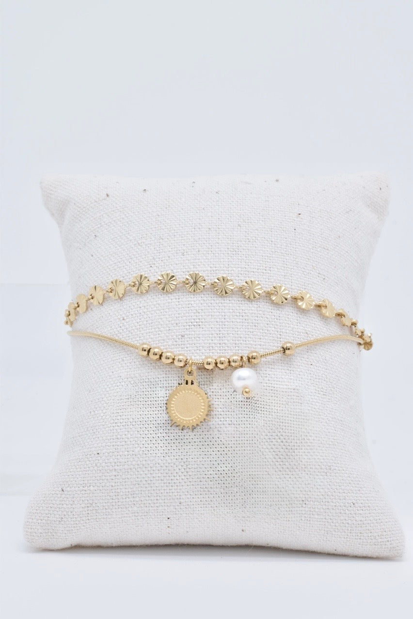 Golden Sol Double Chain Bracelet