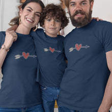 Load image into Gallery viewer, Valentine's Heart Arrow Matching Organic Cotton T-Shirts Family Set (Set of 3)