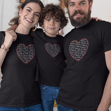 Load image into Gallery viewer, Je T'aime Heart Matching Organic Cotton T-Shirts Family Set (Set of 3)