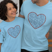 Load image into Gallery viewer, Je T'aime Heart Dad and Child Organic Cotton T-Shirts family Set (Set of 2)