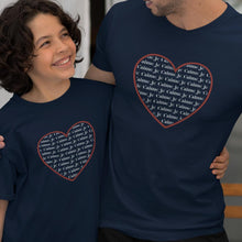 Load image into Gallery viewer, Je T'aime Heart Dad and Child Organic Cotton T-Shirts family Set (Set of 2)