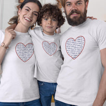 Load image into Gallery viewer, Je T'aime Heart Matching Organic Cotton T-Shirts Family Set (Set of 3)