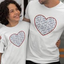 Load image into Gallery viewer, Je T'aime Heart Dad and Child Organic Cotton T-Shirts family Set (Set of 2)