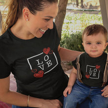 Load image into Gallery viewer, Love with Hearts Mom and Child Organic Cotton T-Shirts family Set (Set of 2)