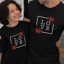 Load image into Gallery viewer, Love with Hearts Dad and Child Organic Cotton T-Shirts family Set (Set of 2)
