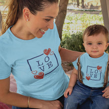 Load image into Gallery viewer, Love with Hearts Mom and Child Organic Cotton T-Shirts family Set (Set of 2)