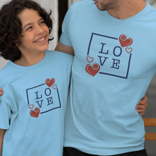 Load image into Gallery viewer, Love with Hearts Dad and Child Organic Cotton T-Shirts family Set (Set of 2)