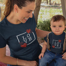 Load image into Gallery viewer, Love with Hearts Mom and Child Organic Cotton T-Shirts family Set (Set of 2)
