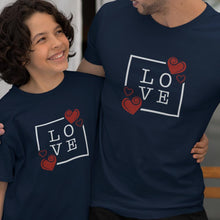 Load image into Gallery viewer, Love with Hearts Dad and Child Organic Cotton T-Shirts family Set (Set of 2)