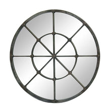 Load image into Gallery viewer, Round Industrial Grid Wall Mirror