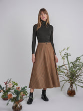 Load image into Gallery viewer, Plaid Fly Front Midi Skirt