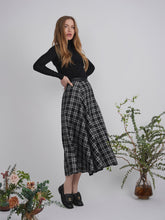 Load image into Gallery viewer, Plaid Fly Front Midi Skirt