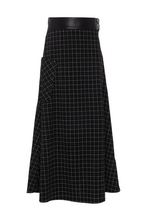 Load image into Gallery viewer, Plaid Corduroy Pocket Leather Skirt