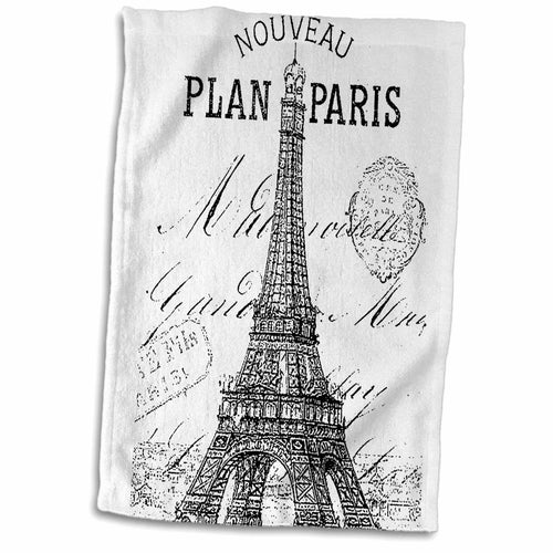 Nouveau Paris Vintage Eiffel Tower Hand Towel