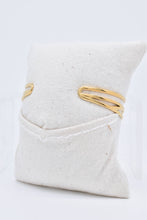 Load image into Gallery viewer, Gold Tone Steel Layered Bangle Cuff