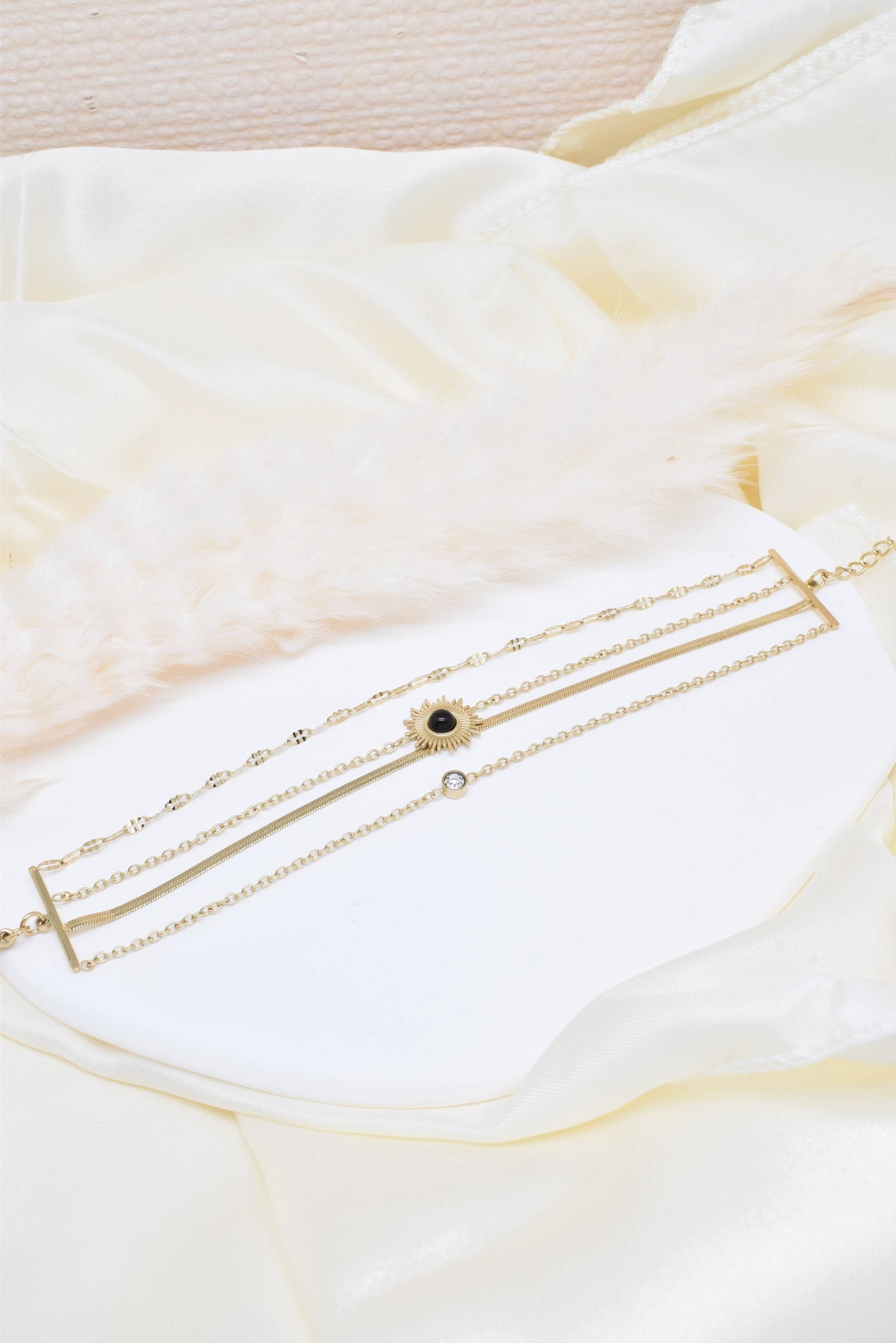 Golden Four Row Bracelet