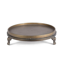 Load image into Gallery viewer, Antique Brass Footed Display Trays (Set of 2)