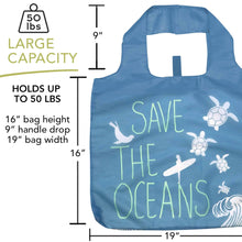 Load image into Gallery viewer, Save the Oceans Blu Bag Reusable Shopper Tote