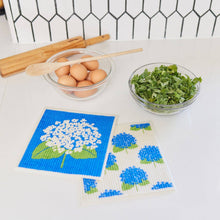 Load image into Gallery viewer, Hydrangea Reusable Swedish Sponge-Cloths, Set of 2