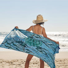 Load image into Gallery viewer, Marine Turtle Reversible Beach Towel