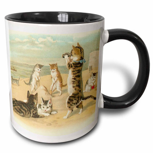 11oz Two-Tone Mug Cats at the Beach