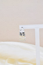 Load image into Gallery viewer, Silver Hammered Stainless Steel Crescent Earrings