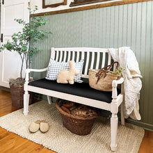 Load image into Gallery viewer, Vintage-Inspired Wooden Bench with Upholstered Seat