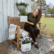 Load image into Gallery viewer, Rustic Cream Mushroom Embossed Metal Buckets, Set of Two