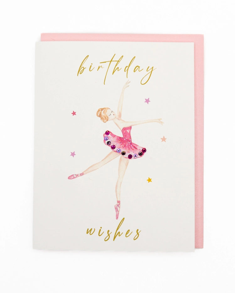 'En Pointe Wishes' Ballerina Birthday Greeting Card