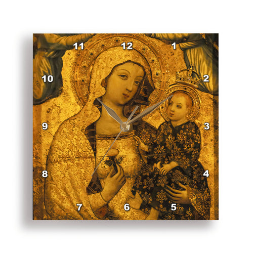 Ancient Virgin Mary Painting, Seville Cathedral, Andalusia, Spain Wall Clock
