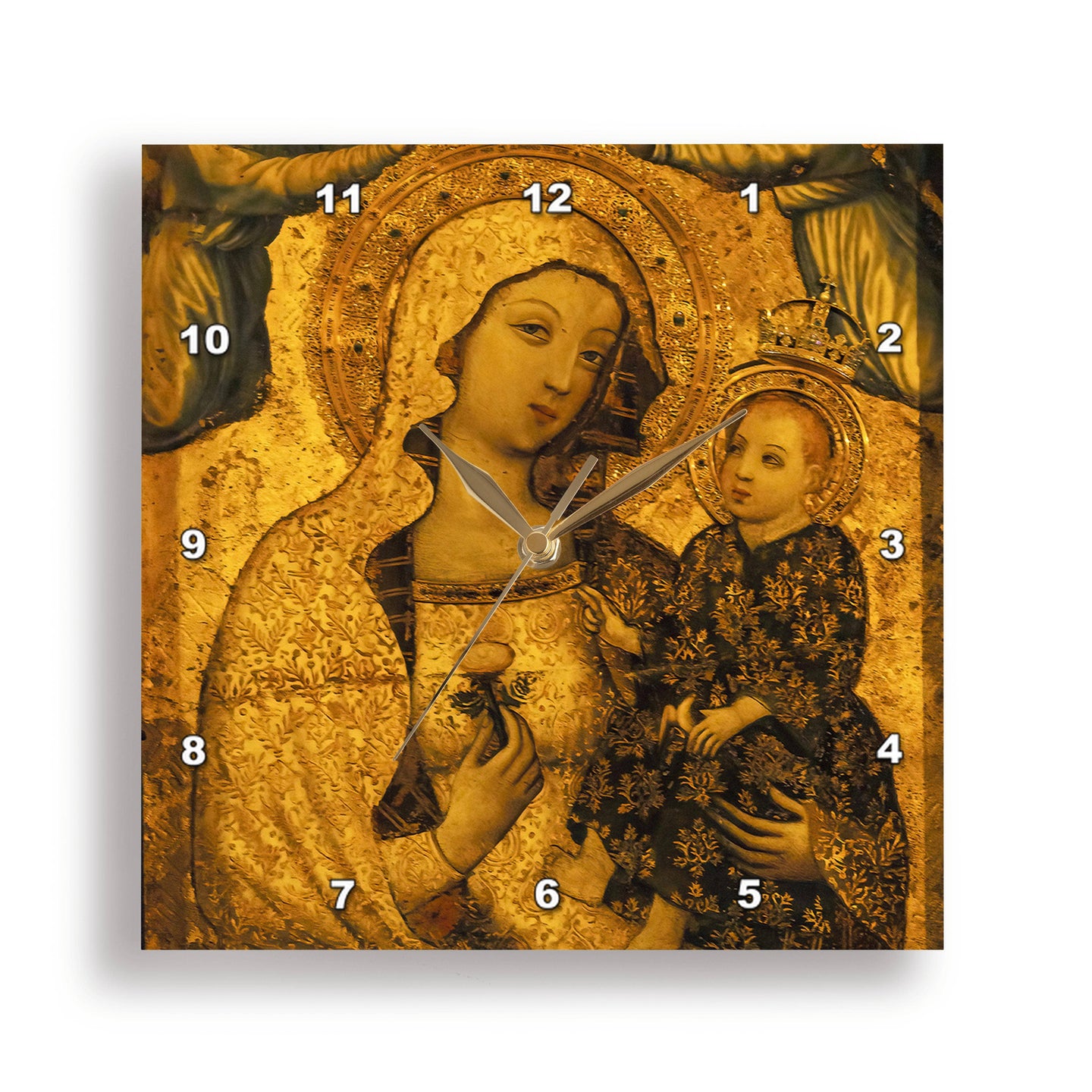 Ancient Virgin Mary Painting, Seville Cathedral, Andalusia, Spain Wall Clock