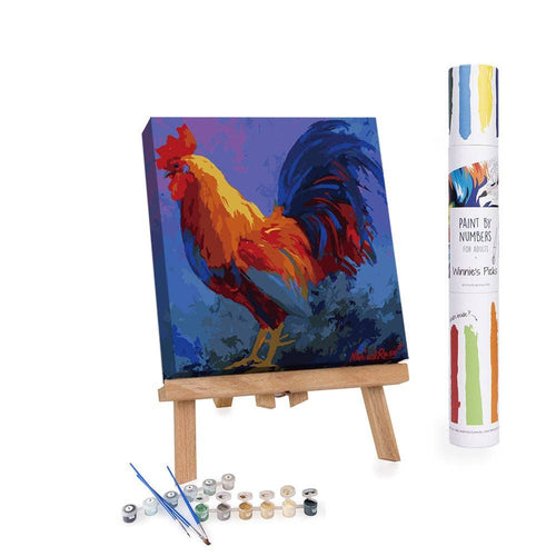 Colorful Rooster Paint by Numbers Canvas Kit
