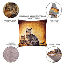 Load image into Gallery viewer, Decorative Gobelin Egyptian Cats Tapestry Pillow Cover