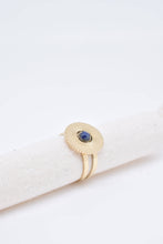 Load image into Gallery viewer, Gold Steel Amethyst Ring