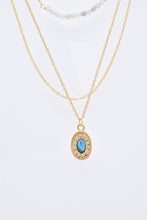 Load image into Gallery viewer, Three-row gold steel necklace with stones