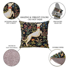 Load image into Gallery viewer, Dog&#39;s On the Right. William Morris Tapestry Pillow